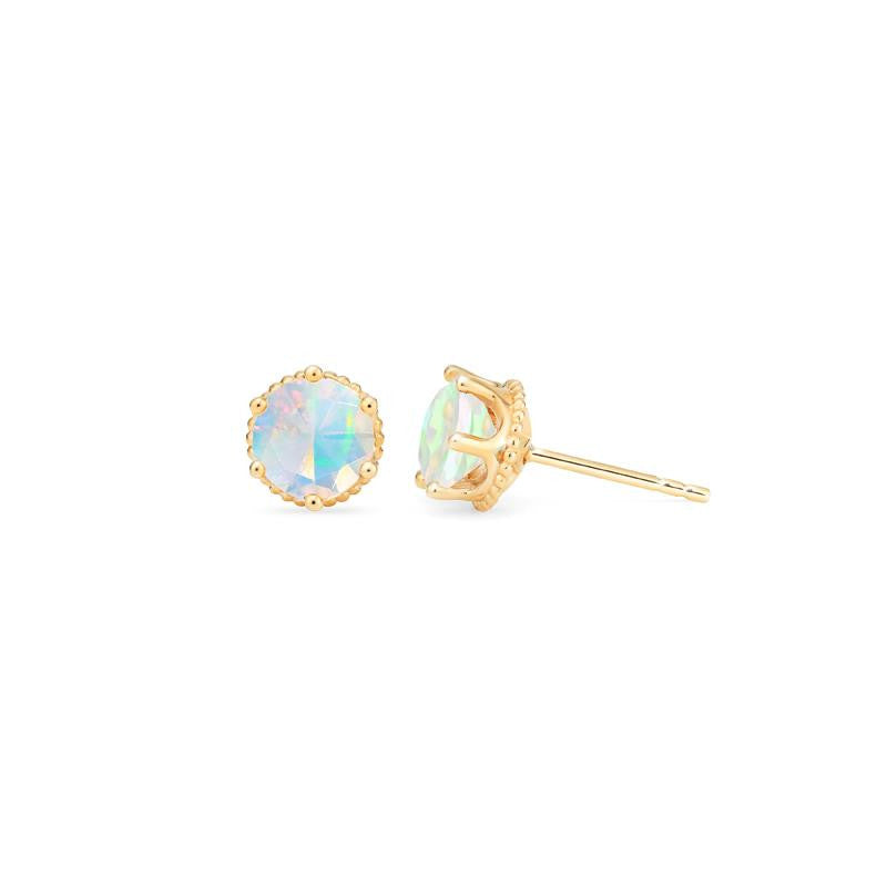 [Evelyn] Vintage Classic Crown Earrings in Opal