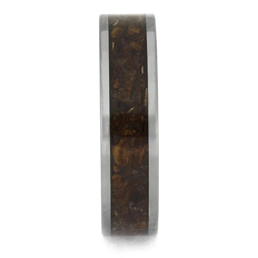 Pinecone Inlay Wedding Band in Titanium