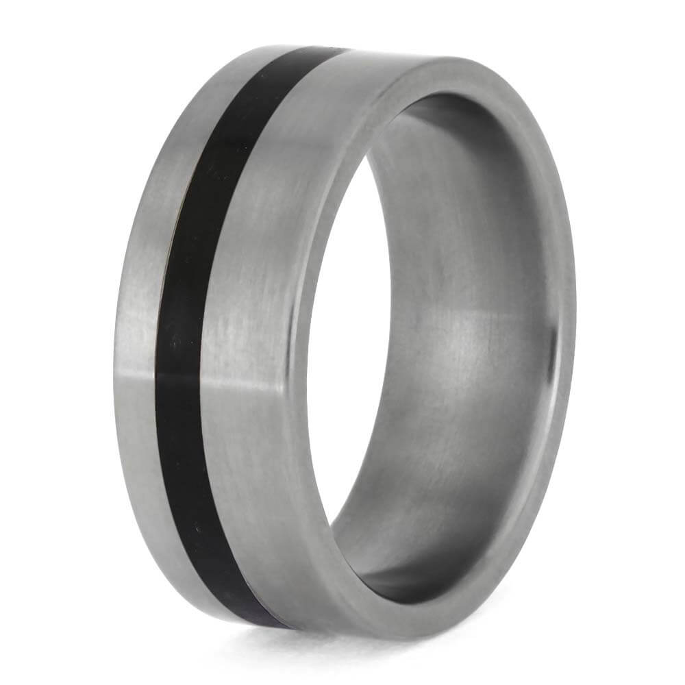 Pet Collar Fabric Memorial Ring in Titanium