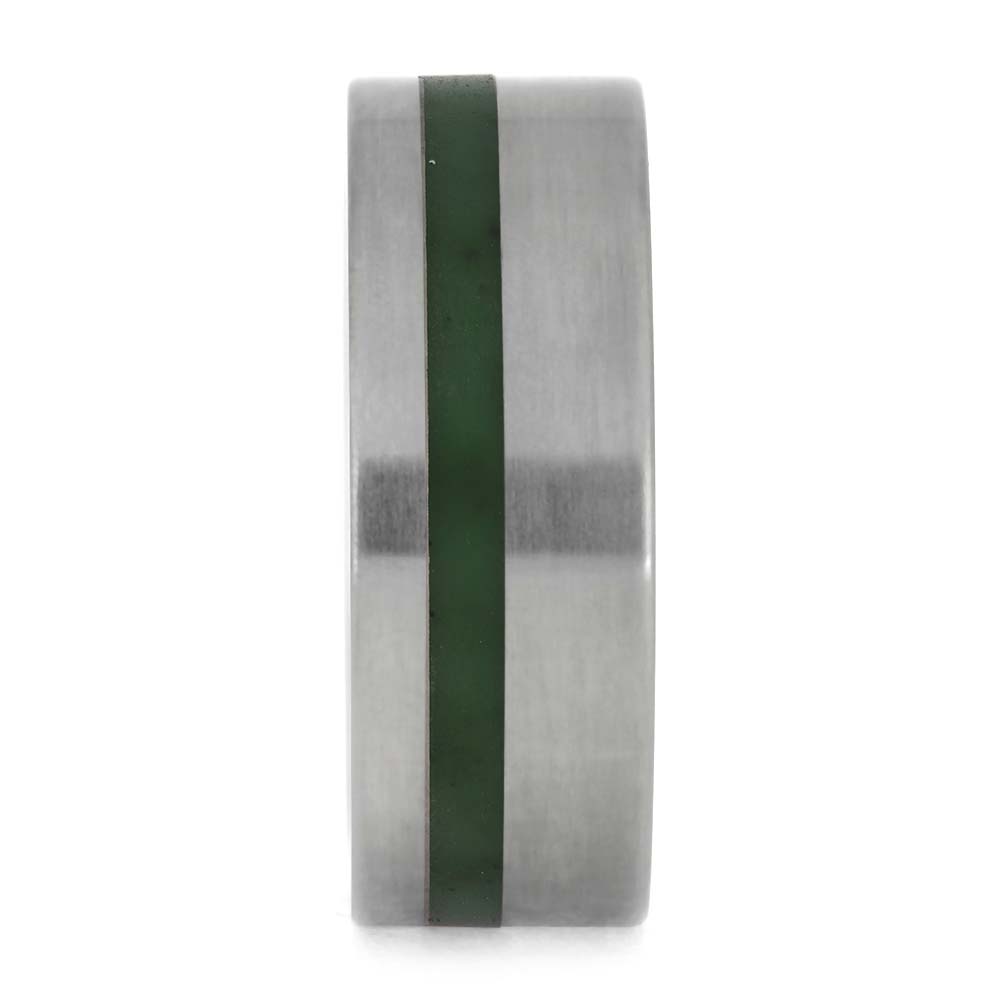 Green Jade Wedding Band for Men