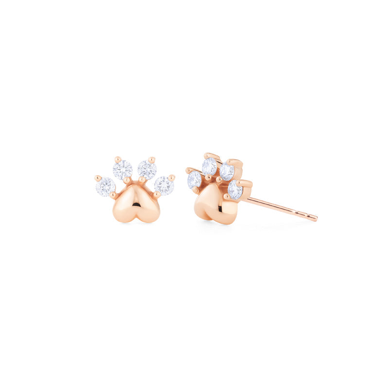 [Beans] Dog & Cat Paw Diamond Earrings