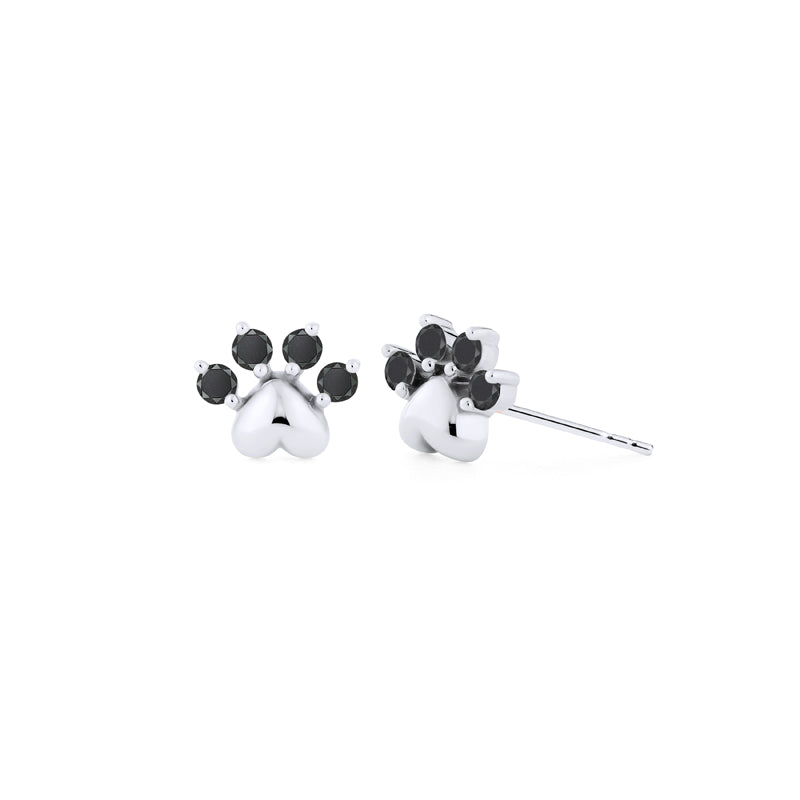 [Beans] Dog & Cat Paw Diamond Earrings