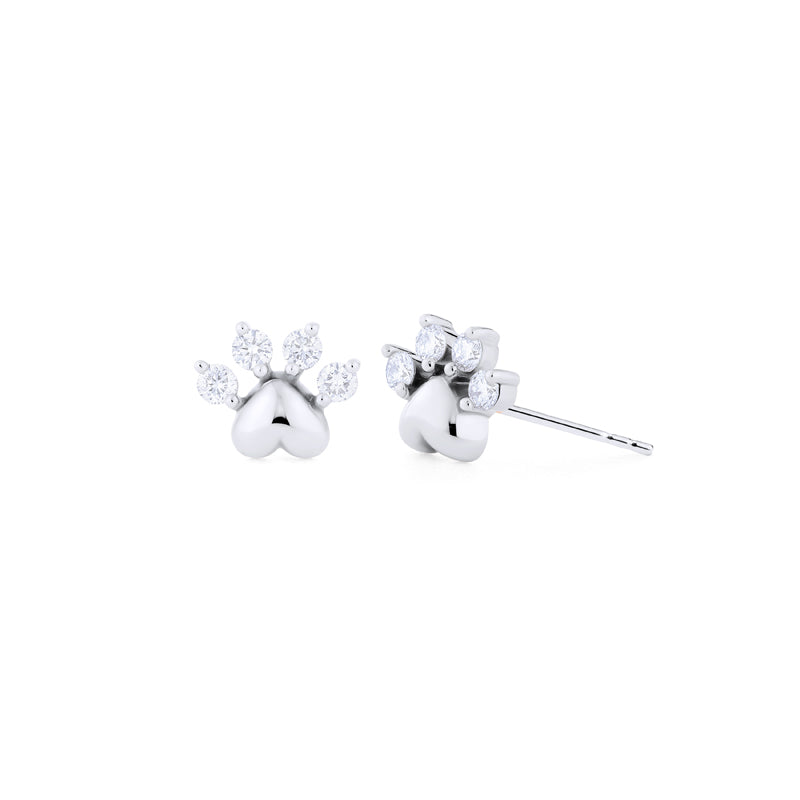 [Beans] Dog & Cat Paw Diamond Earrings