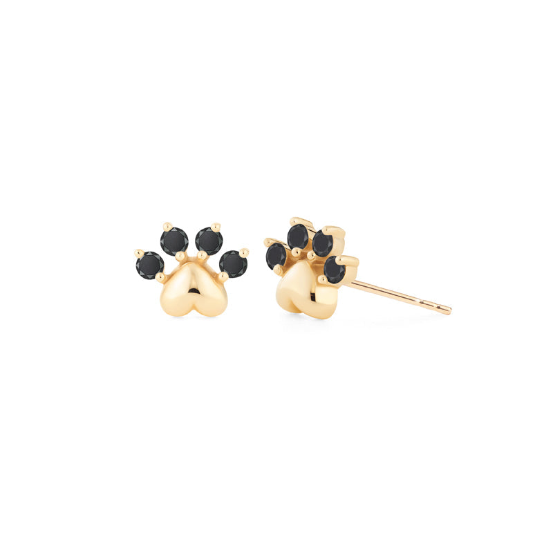 [Beans] Dog & Cat Paw Diamond Earrings