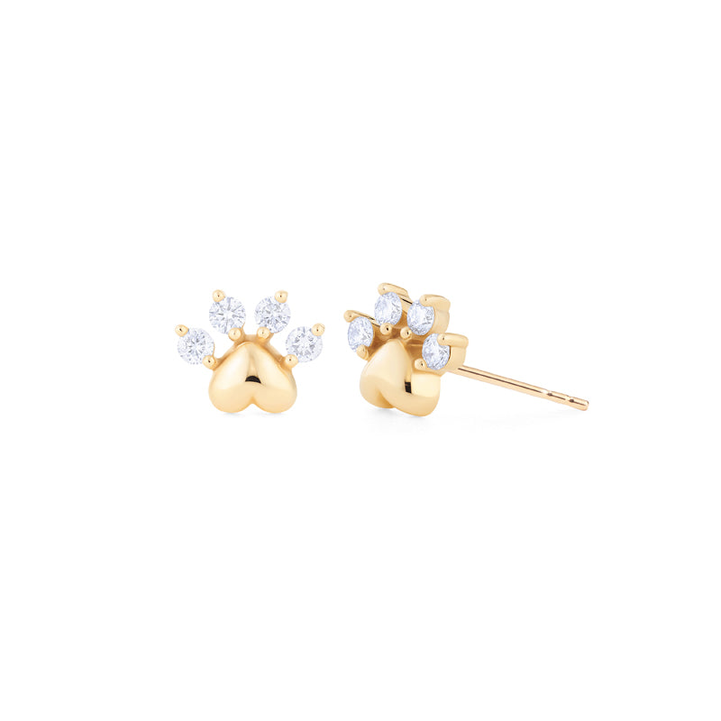 [Beans] Dog & Cat Paw Diamond Earrings