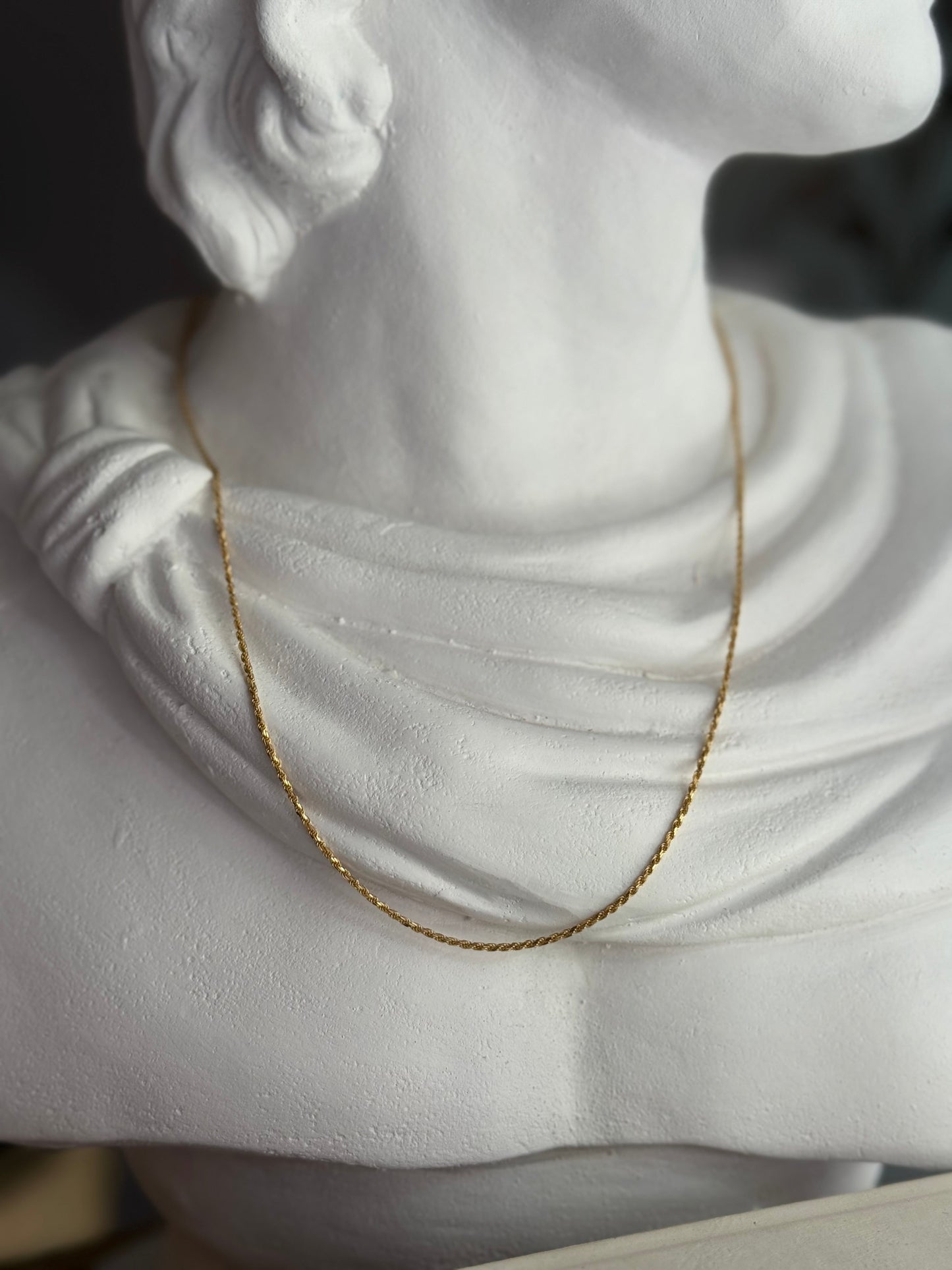 Estate 14k Diamond Cut Yellow Gold Rope Chain