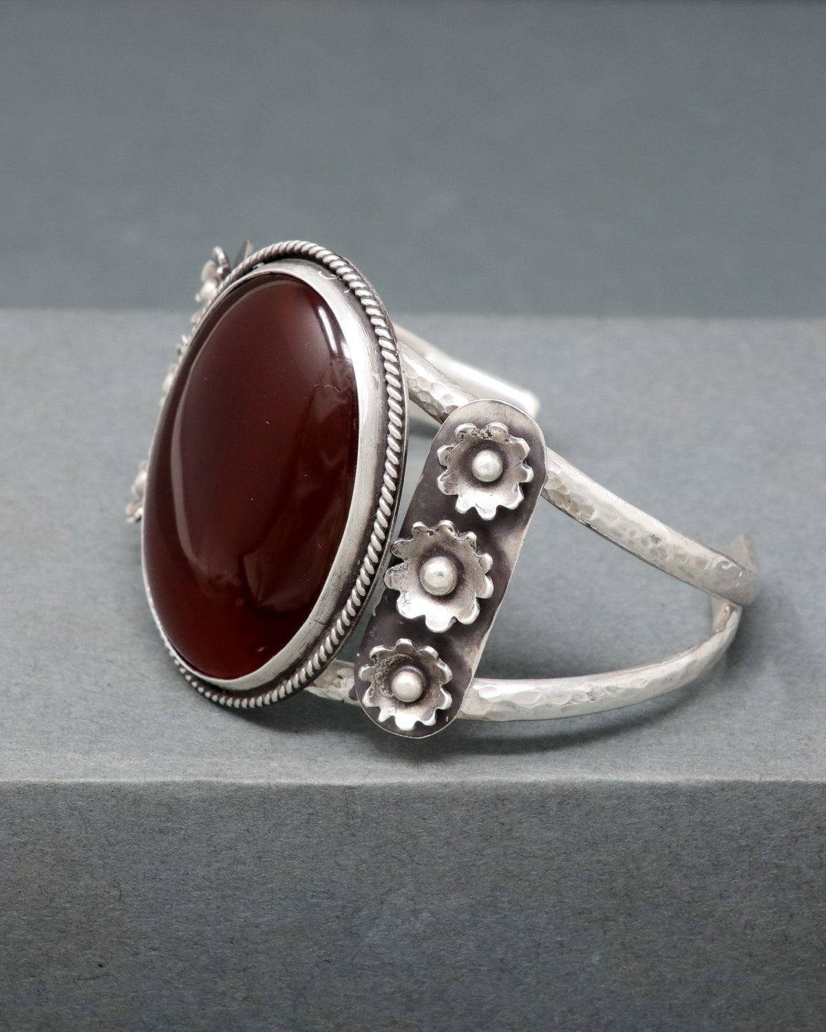 Carnelian Floral Cuff
