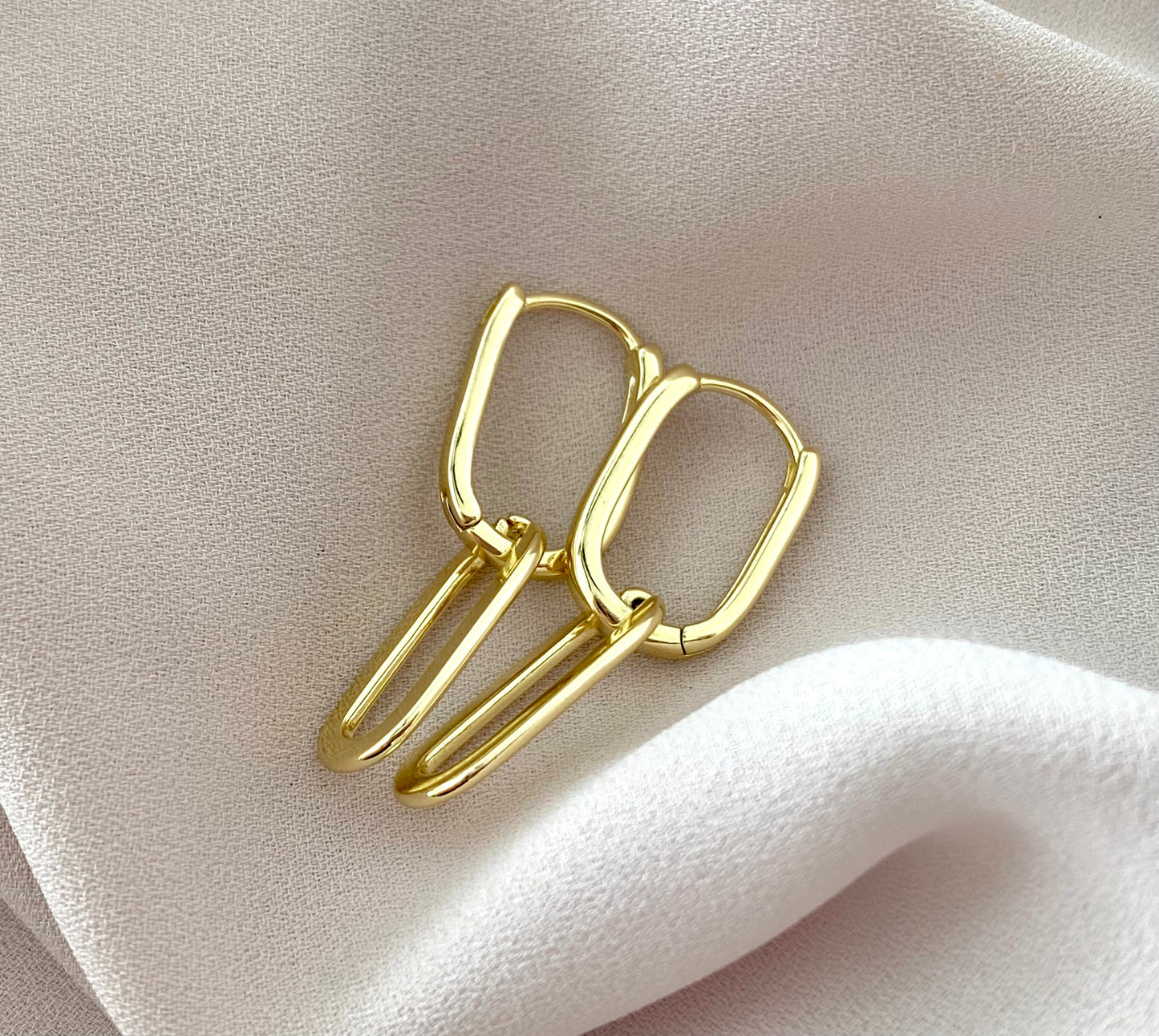 Gold Filled Chain Link Earrings Chunky Links Earrings Large Gold Chain Earrings Oblong Hoops Gift Minimalist Jewelry Luxe Earrings