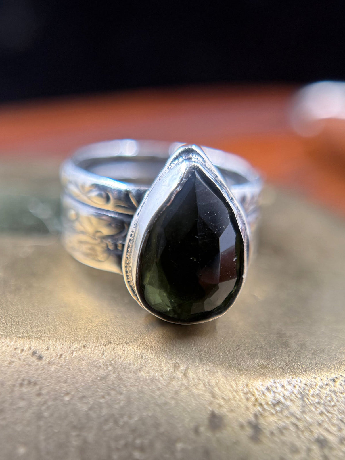 Suburban Requiem Moldavite Ring