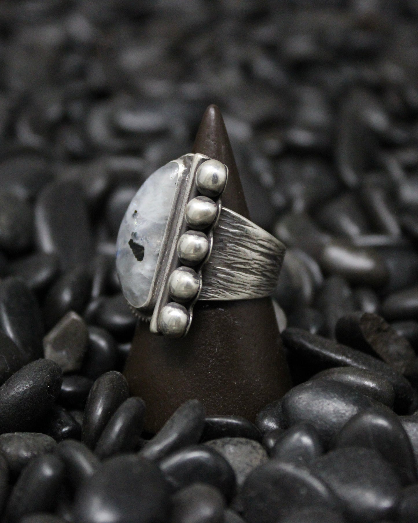 Dotted Moonstone Ring size 7.75