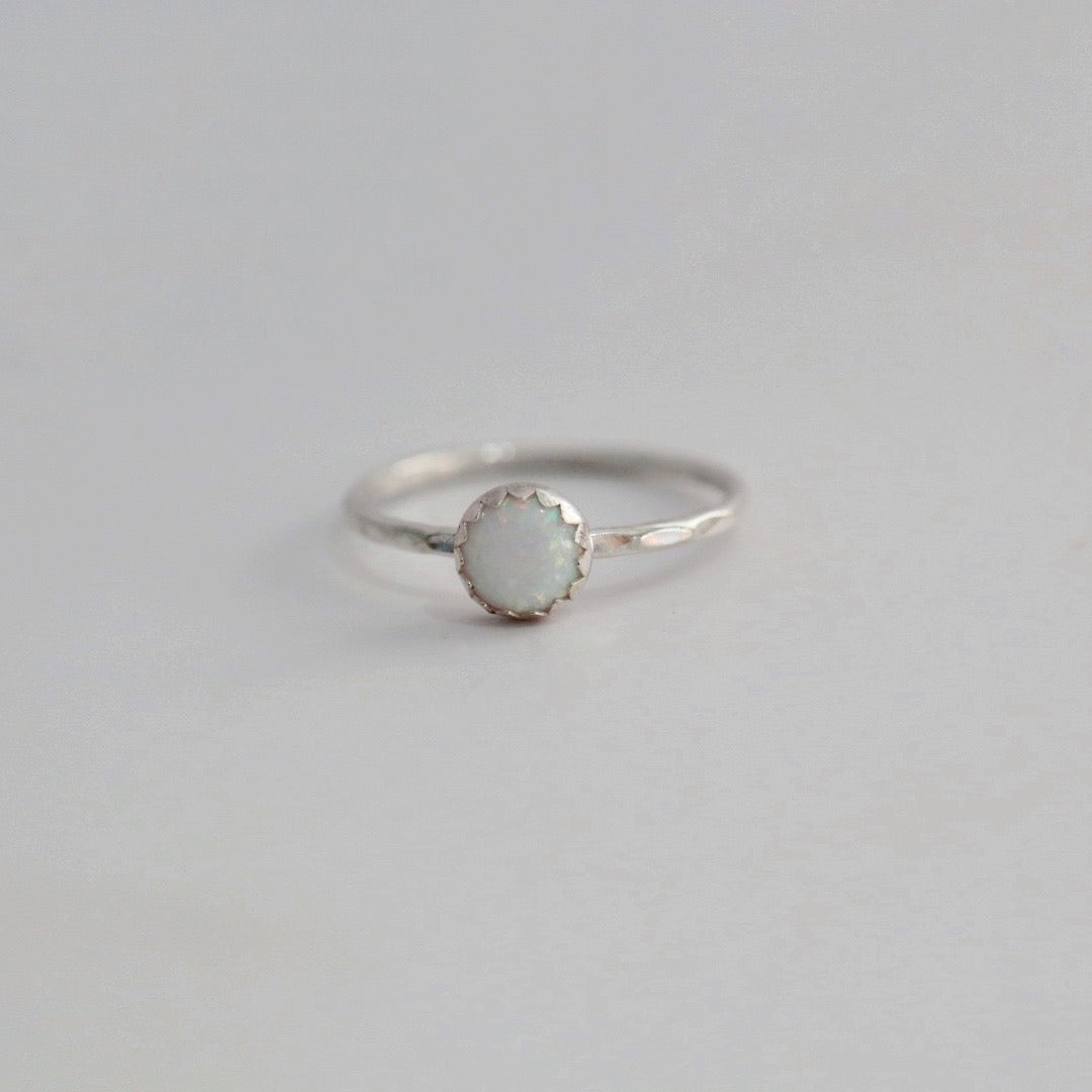 Opal Gemstone Stacking Ring in Sterling Silver