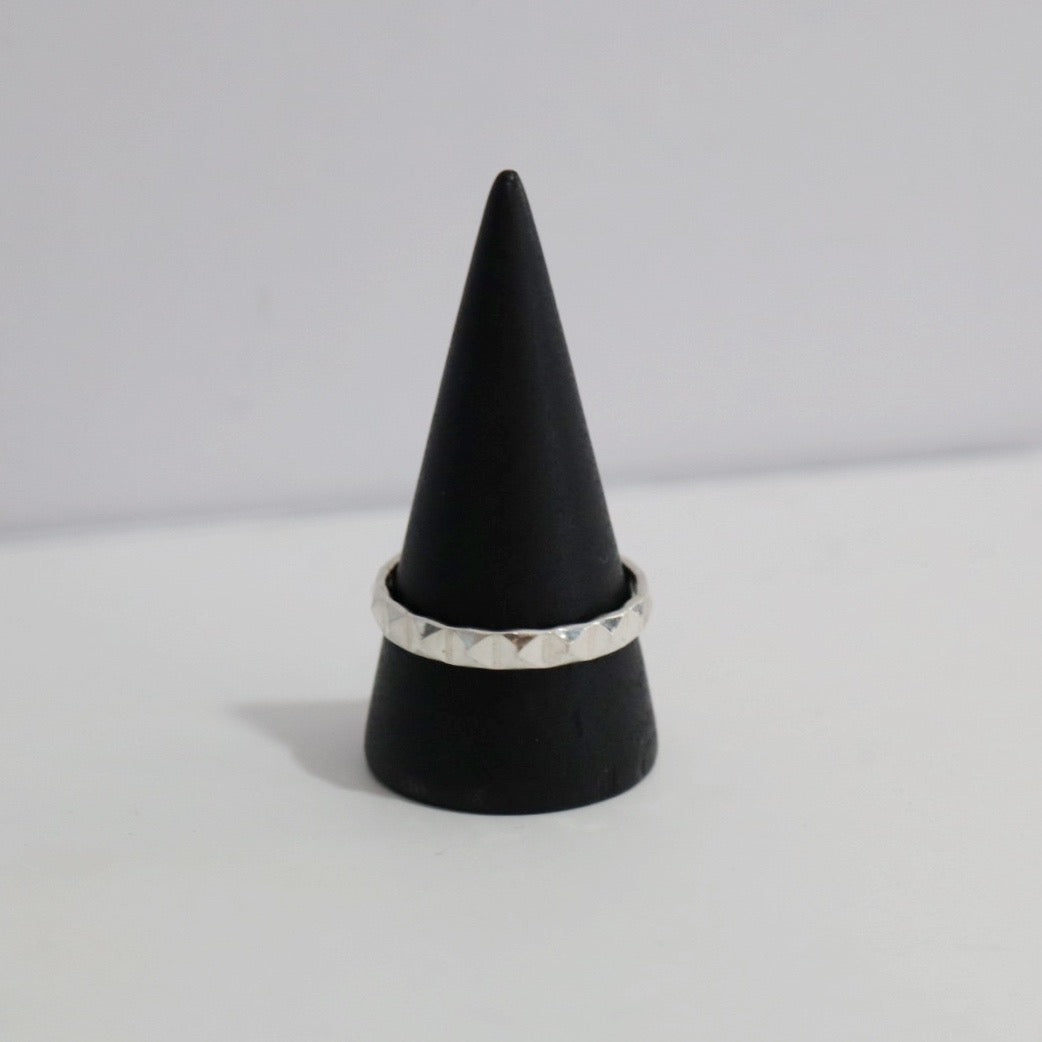 Bold Pyramid Stacking Ring - Choose your Metal - Sterling Silver or 14 Karat Yellow Gold Fill