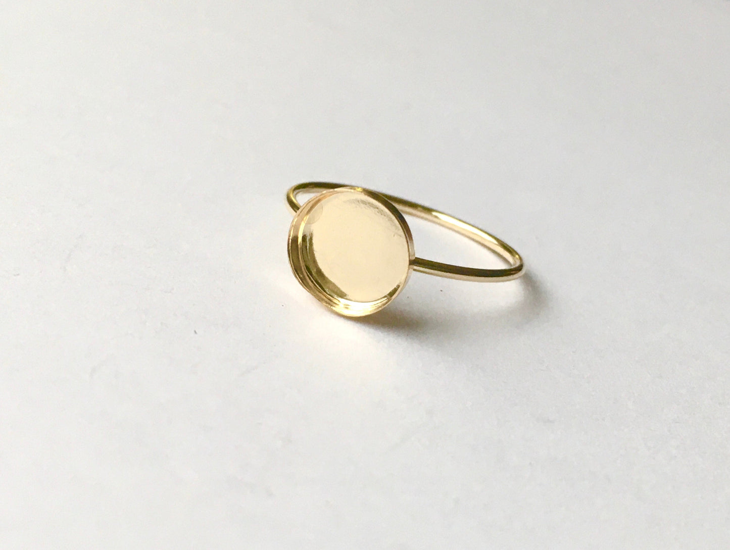 Large Gold Filled Ring Blank Round Setting | 15 mm, 18 mm
