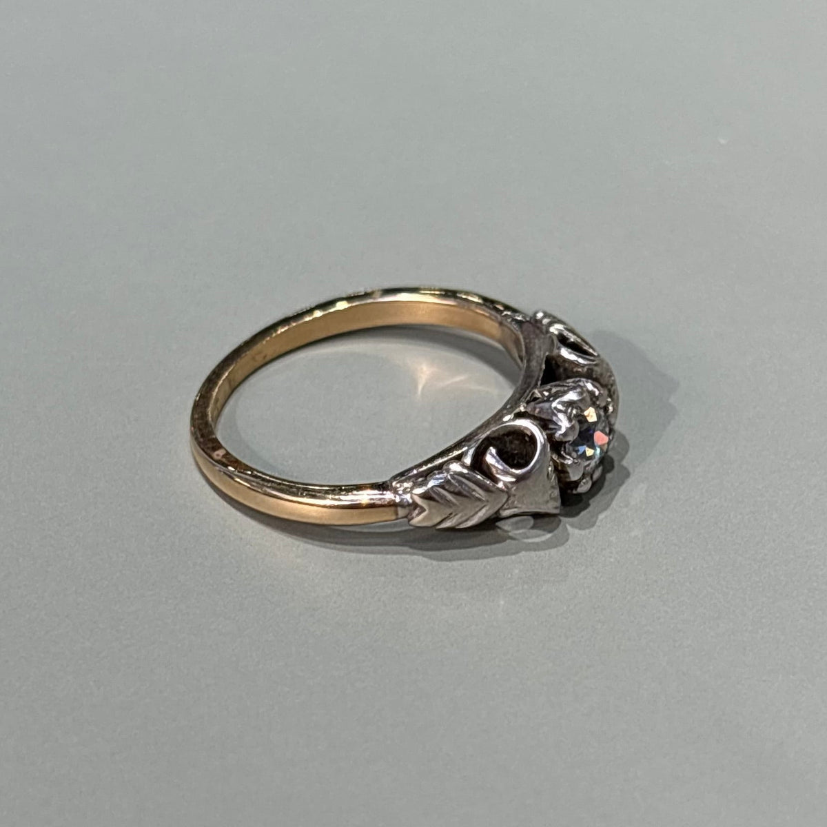0.35CT Old European Cut Diamond Arrow Tree Ring | Vintage