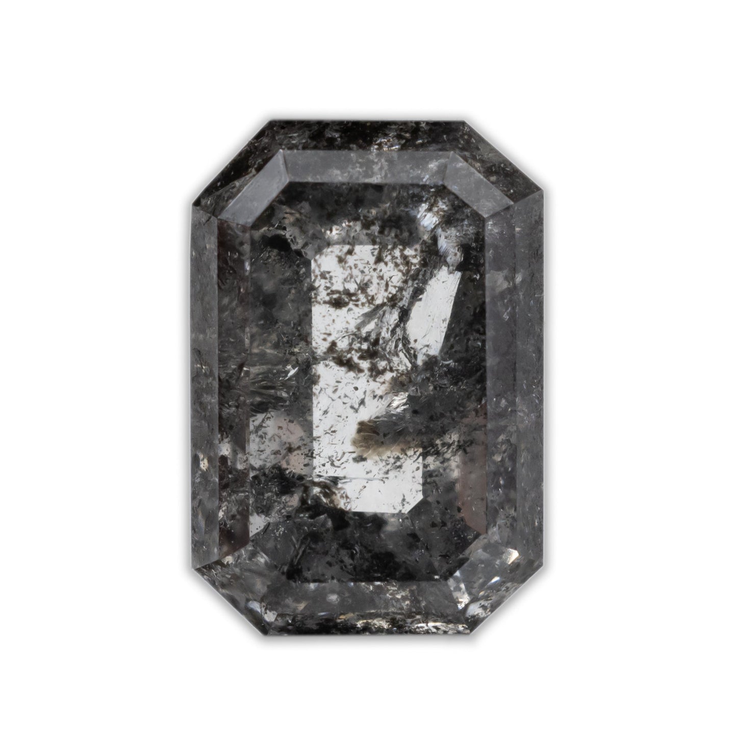 2.47ct 8.89x6.06x4.03mm Emerald Cut Salt & Pepper Diamond