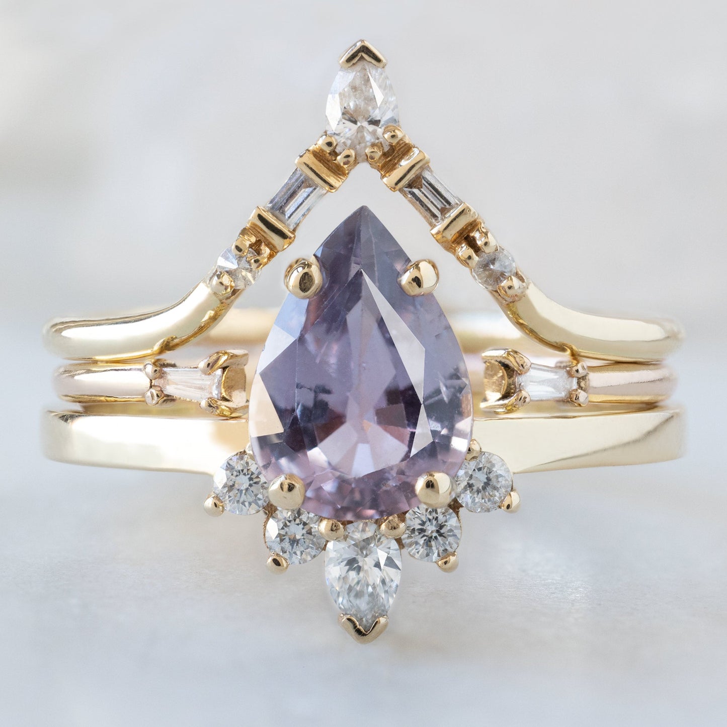 The Aster Ring | Build Your Own Pear Colored Sapphire Engagement Ring