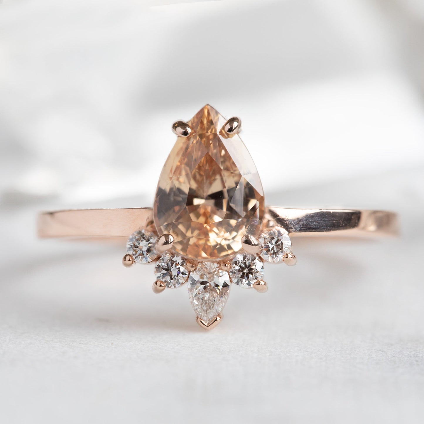 The Aster Ring | Build Your Own Pear Colored Sapphire Engagement Ring
