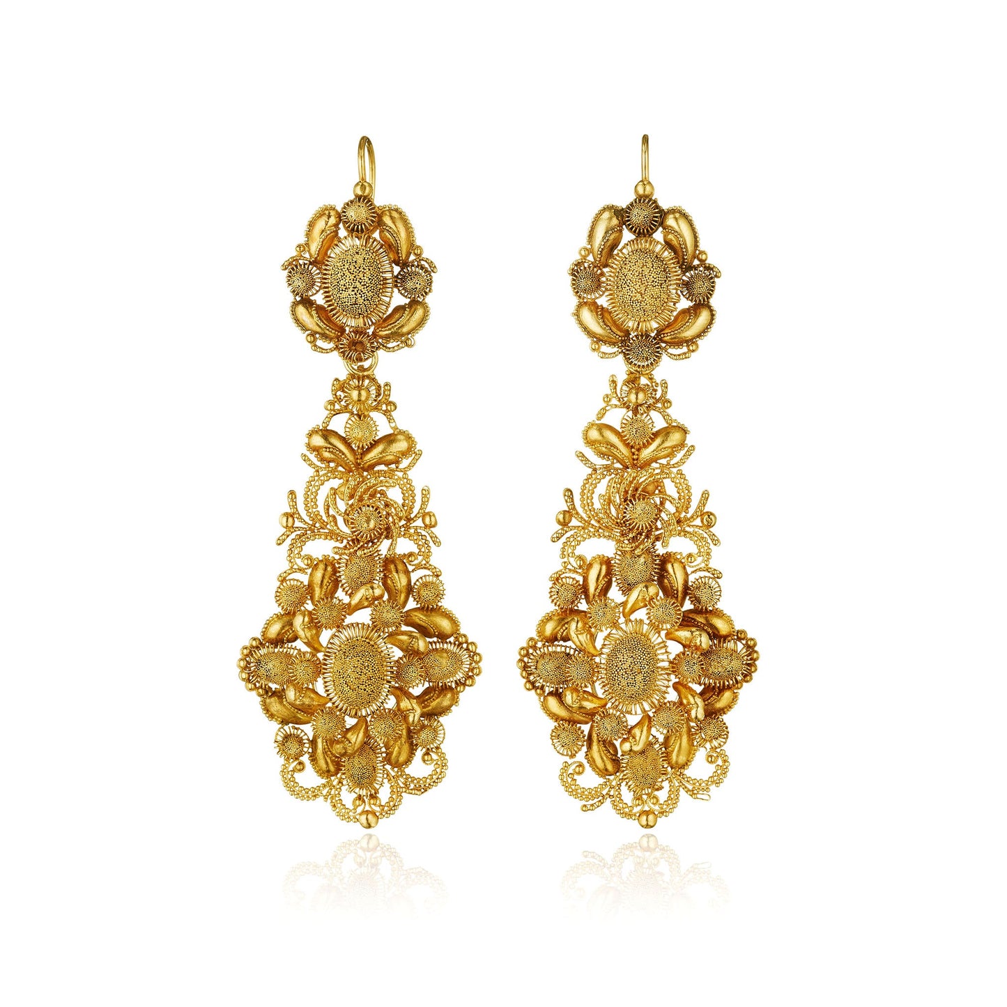 Antique 18K Gold Cannetille Earrings