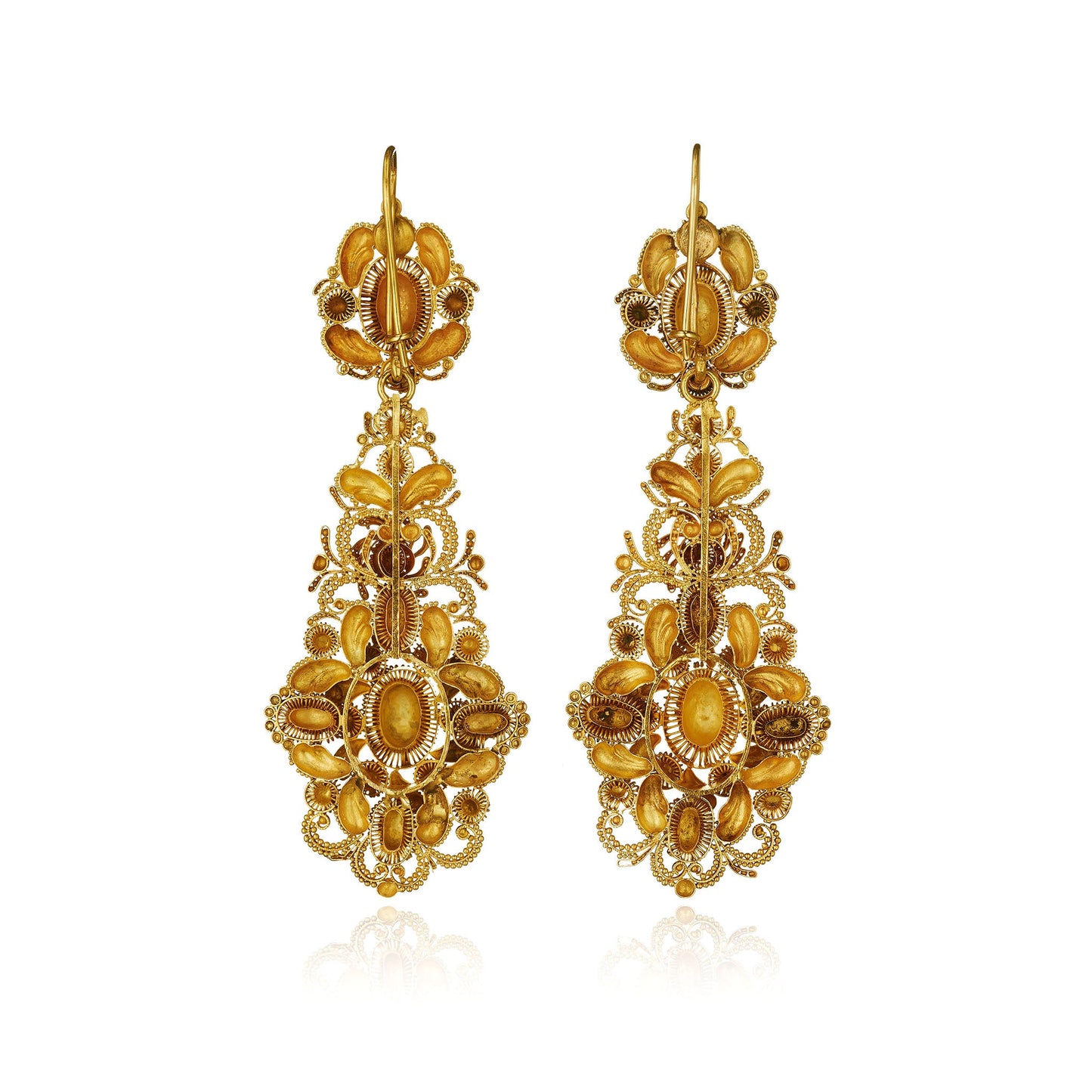 Antique 18K Gold Cannetille Earrings