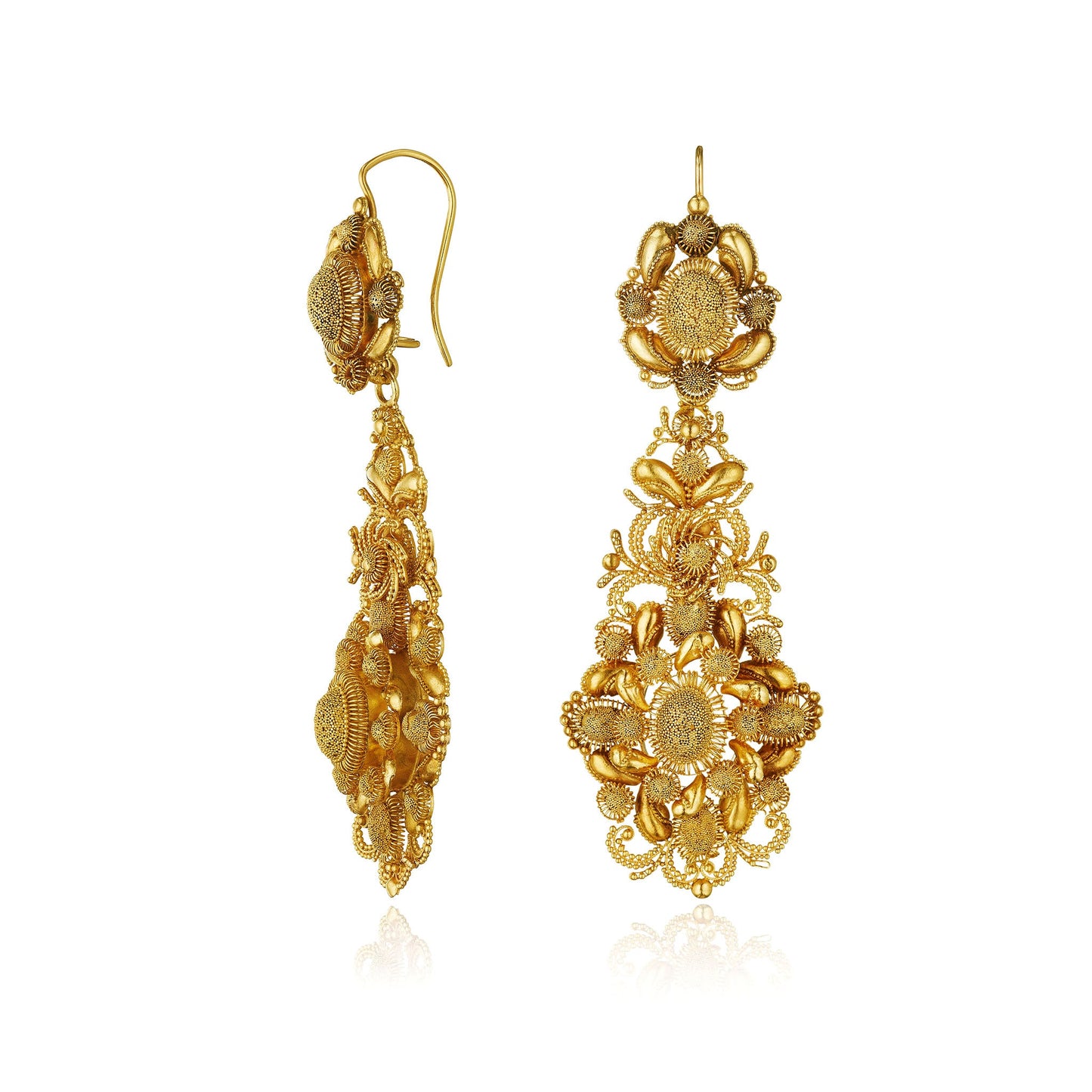 Antique 18K Gold Cannetille Earrings