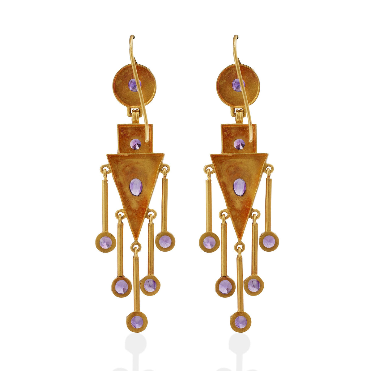 Antique 1860s Amethyst Fringe Earrings