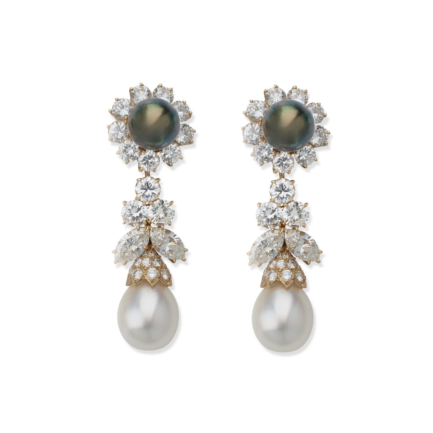 Van Cleef & Arpels Paris Diamond and Pearl Earrings