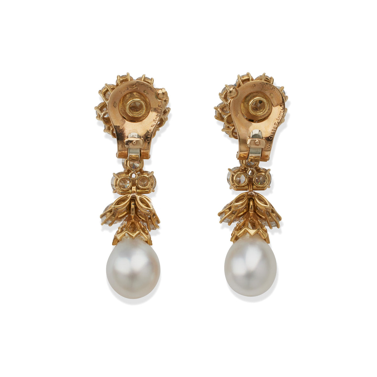 Van Cleef & Arpels Paris Diamond and Pearl Earrings
