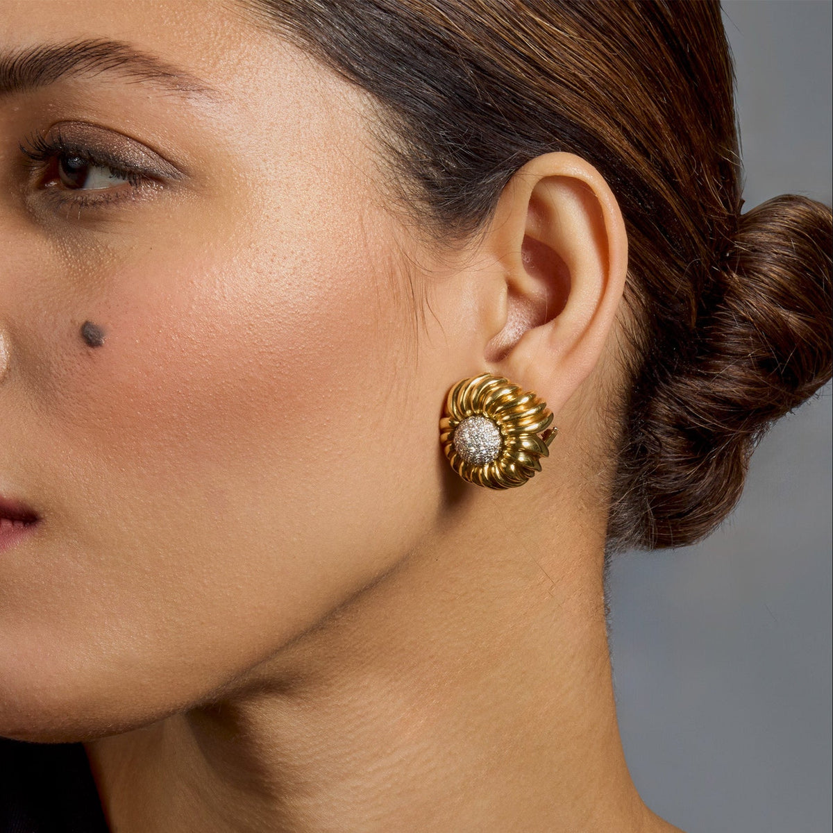 Tiffany & Co. Diamond Flower Clip Earrings