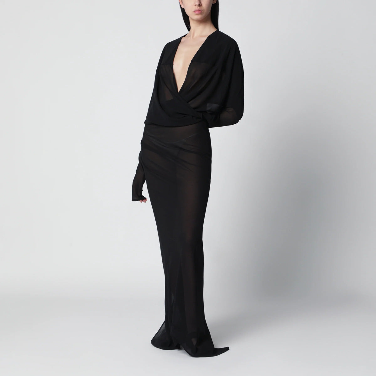 Entire Studios - Long semi-sheer black dress