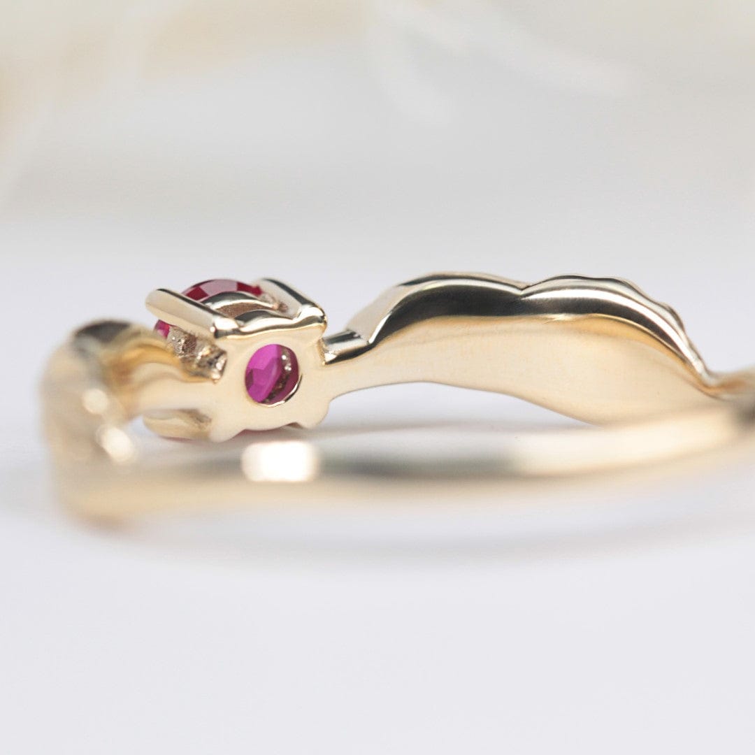 Ember Ruby Leaf Ring