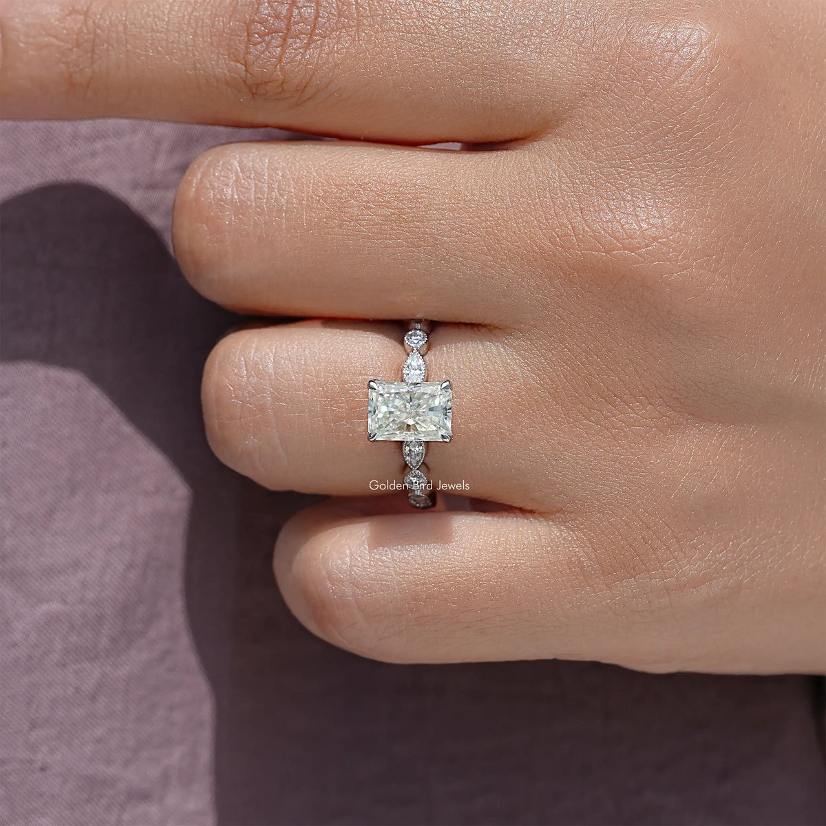 Radiant Cut Moissanite Engagement Ring