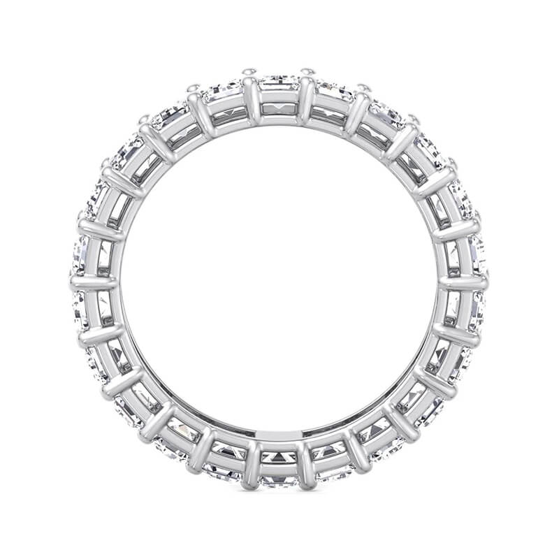 Emerald-Cut Moissanite Eternity Wedding Band Ring In Sterling Silver