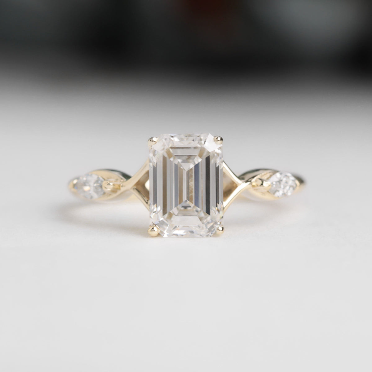 Spellbound Emerald Cut Lab Diamond Engagement Ring