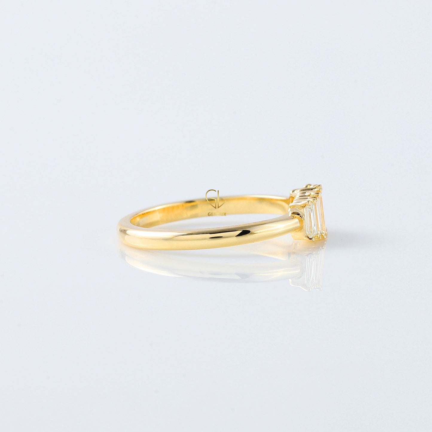 Emerald Cut lab Grown Diamond Five Stone Band