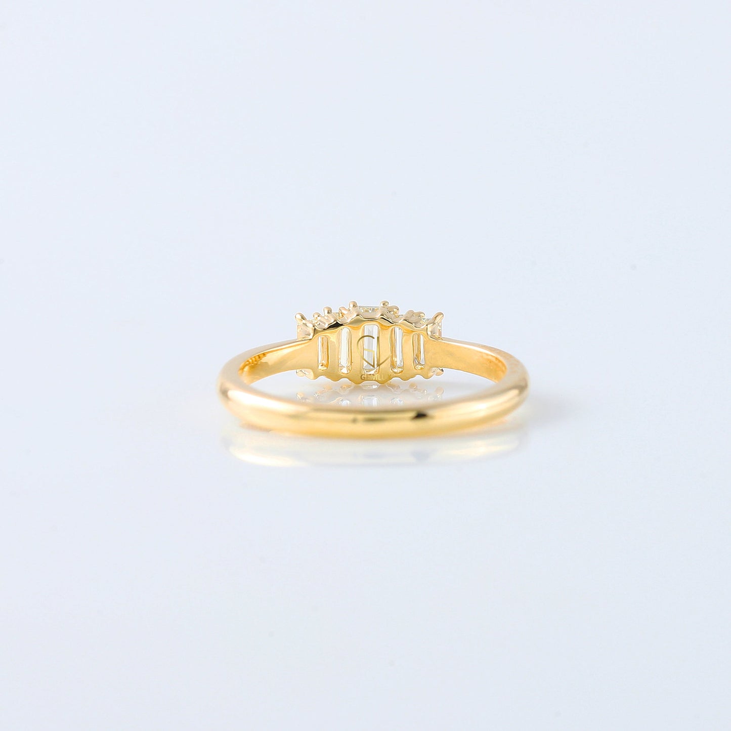 Emerald Cut lab Grown Diamond Five Stone Band