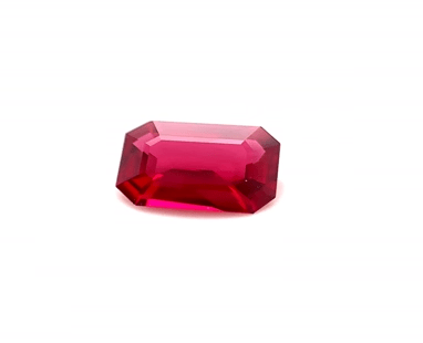 Emerald Step Cut Lab Created Loose Ruby Gemstone