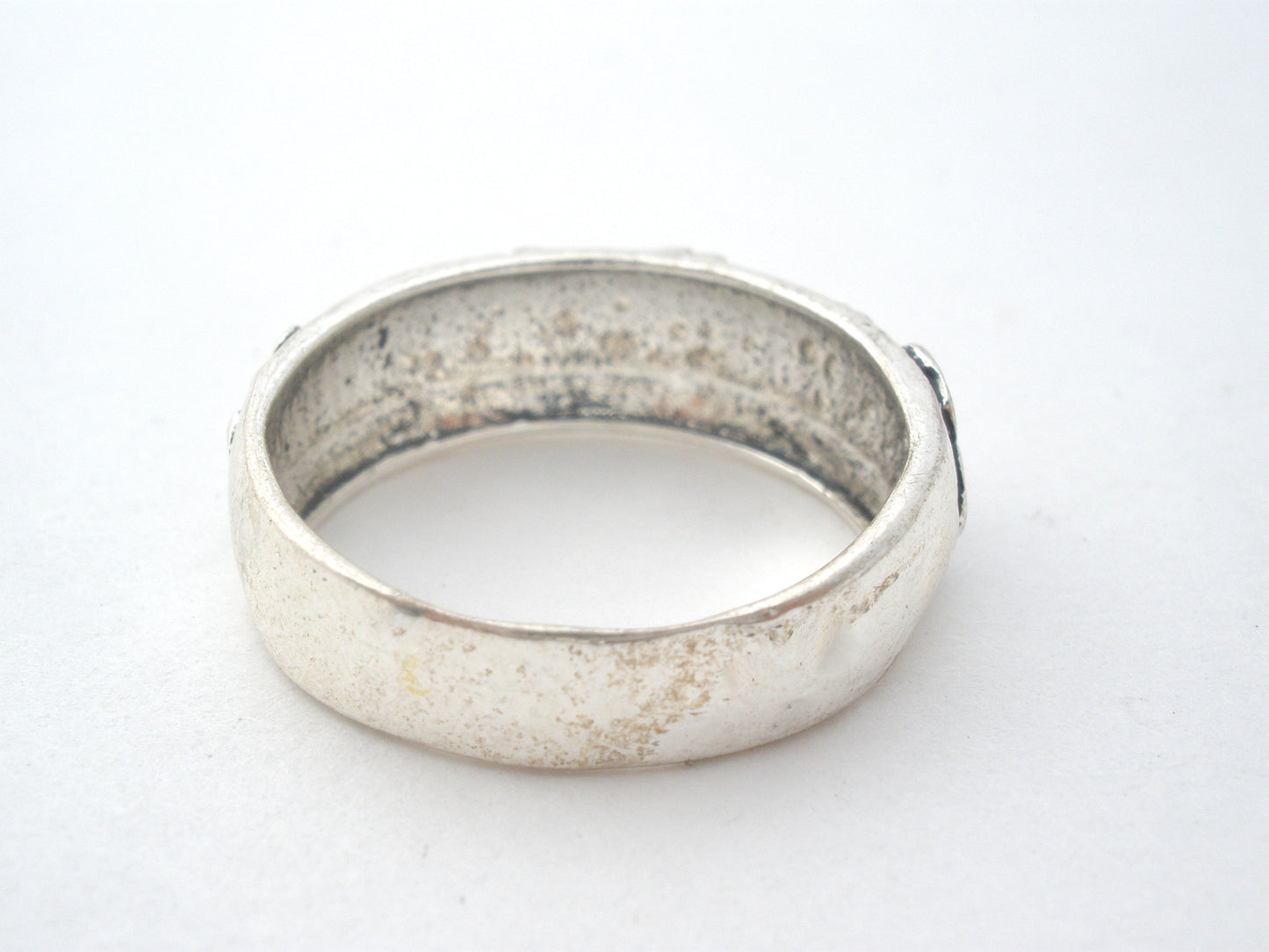 Enamel Flower & Dragonfly Ring Sterling Size 7