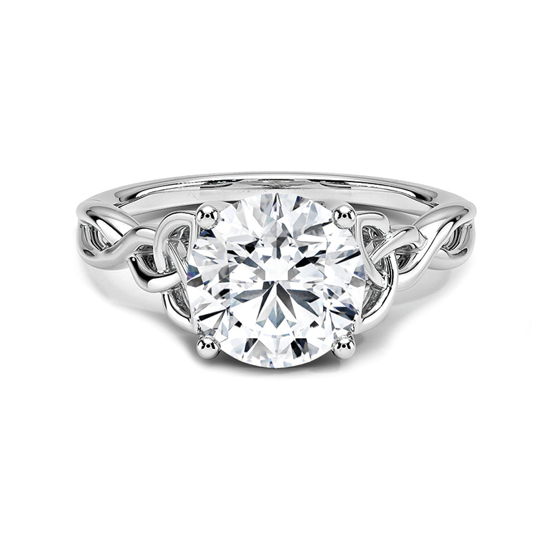 Entwined Celtic Love Knot Solitaire Moissanite Engagement Ring