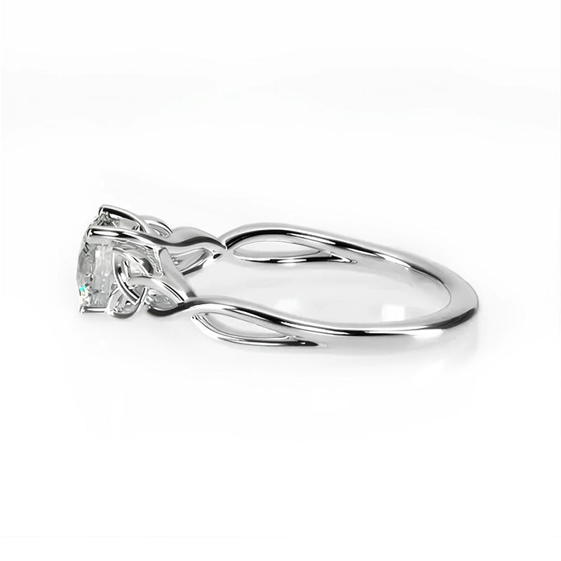 Entwined Celtic Love Knot Solitaire Moissanite Engagement Ring