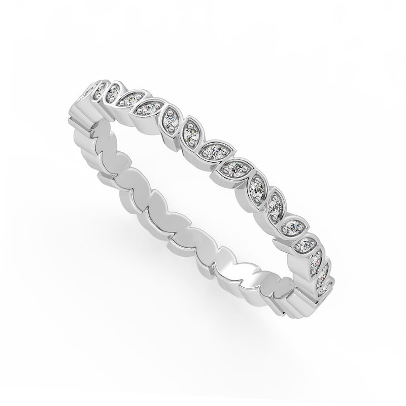 Eternity Moissanite Marquise-Shaped Bead Set Wedding Band