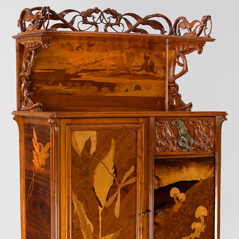 Émile Gallé "Grenouilles" Fruitwood Cabinet