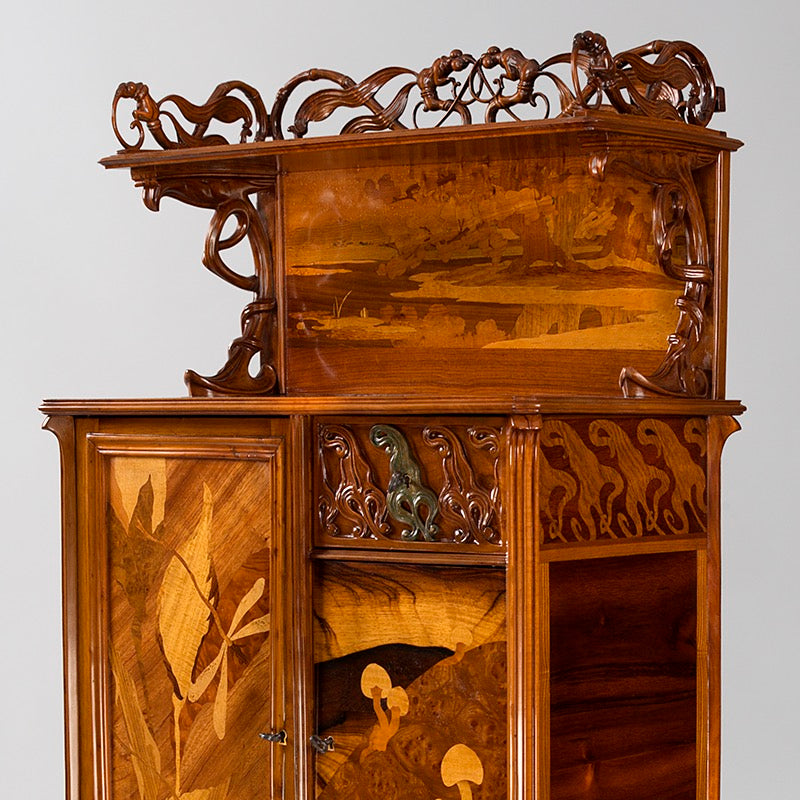 Émile Gallé "Grenouilles" Fruitwood Cabinet