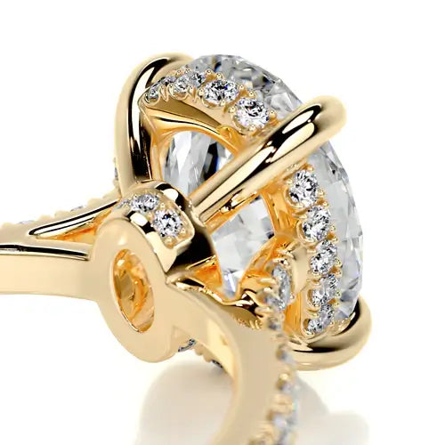 Radiating  Solarii Moissanite 3.0ct Oval Cut 925 Sterling Silver Hidden Halo Engagement Ring