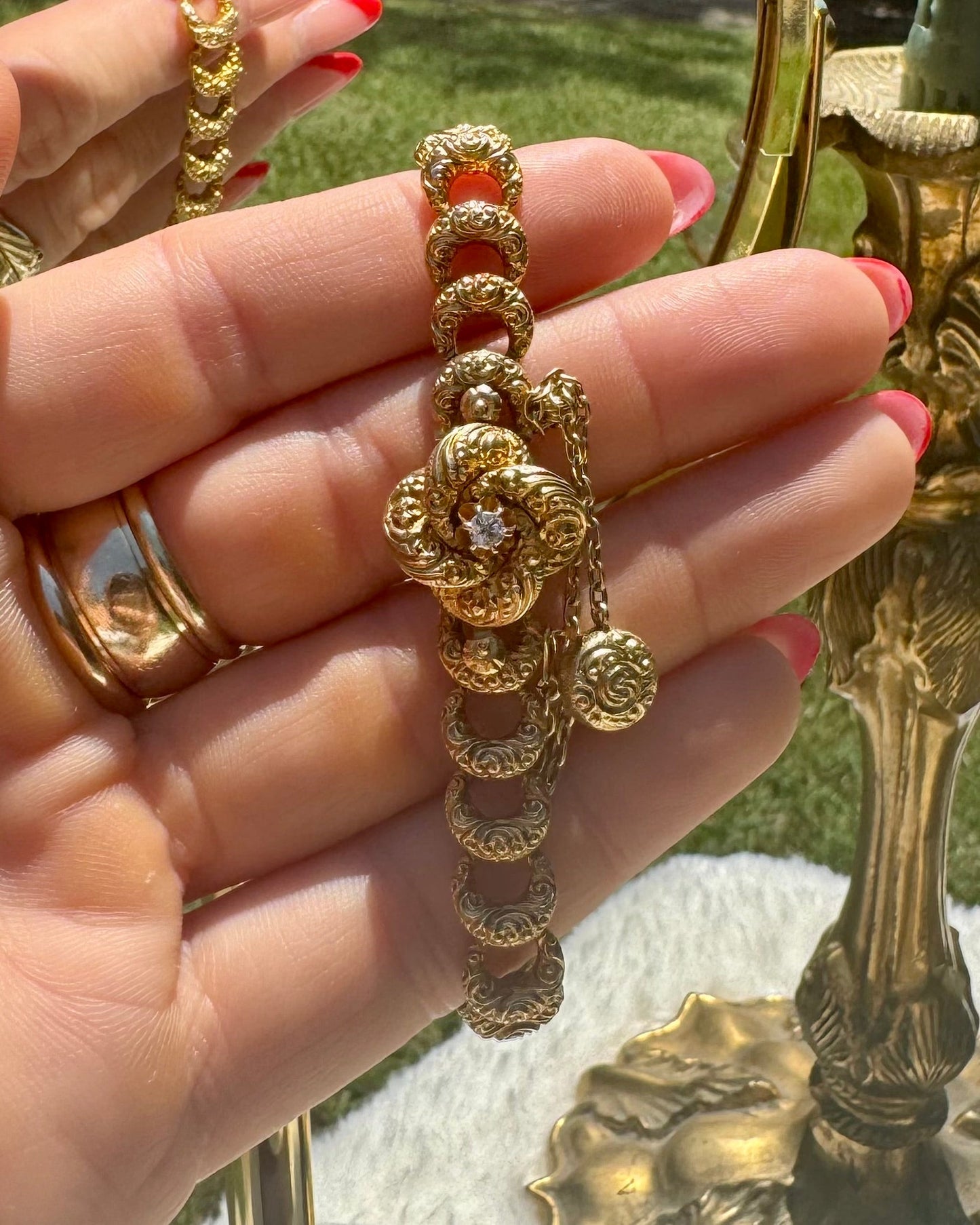 Antique Victorian OMC Diamond Ornate Bracelet