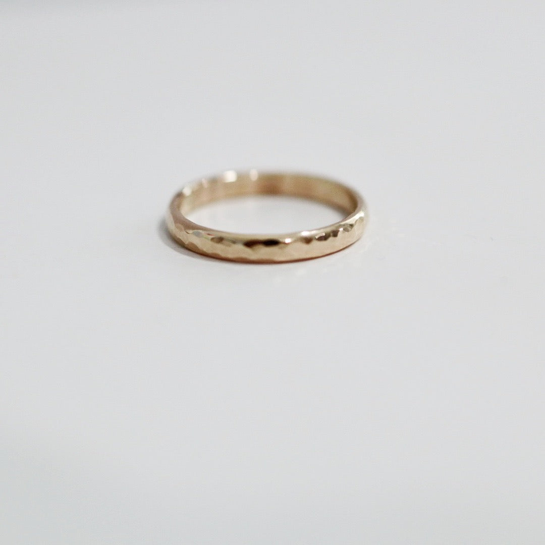 Thick Hammered Stacking Ring - Choose Your Metal - Sterling Silver or 14 Karat Gold Fill