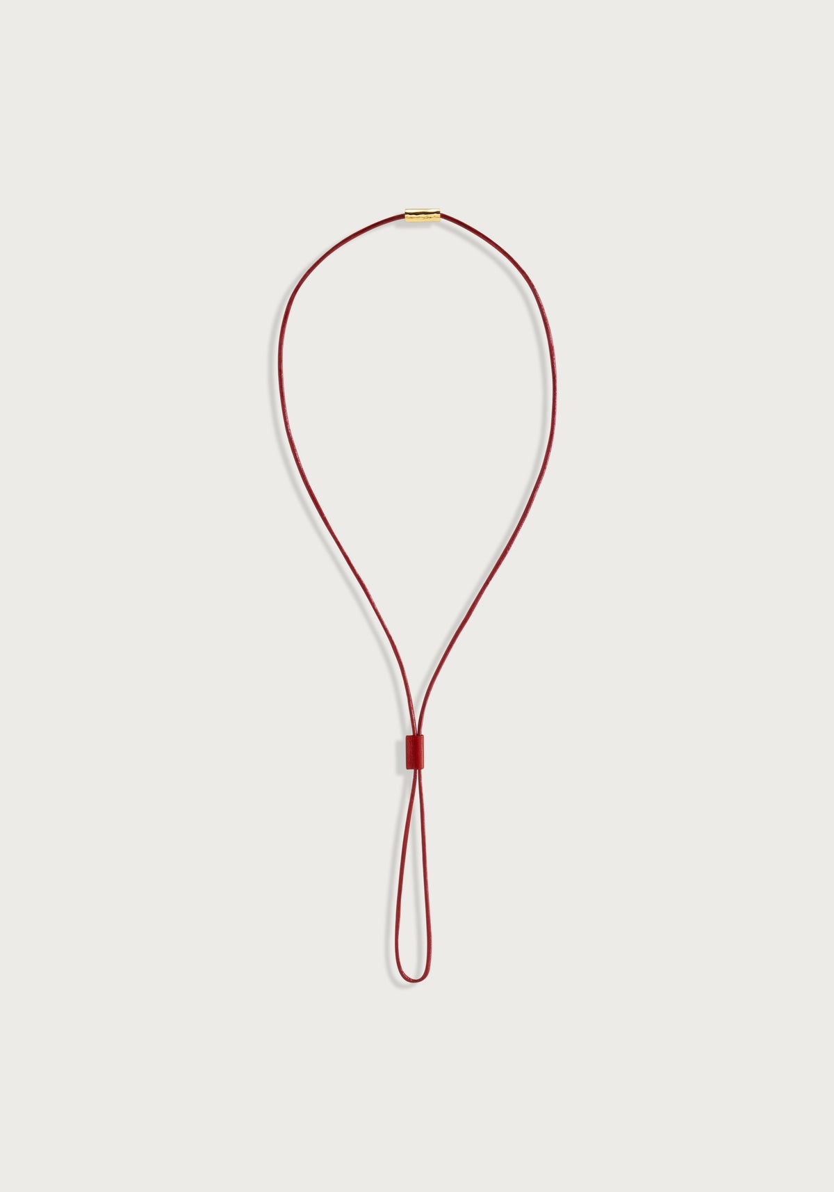 Cheval Leather Necklace, Gold
