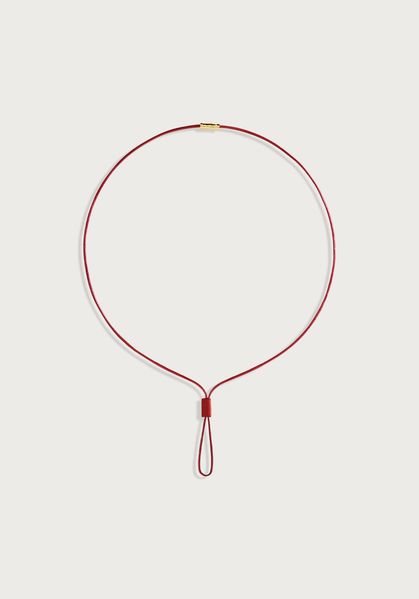 Cheval Leather Necklace, Gold