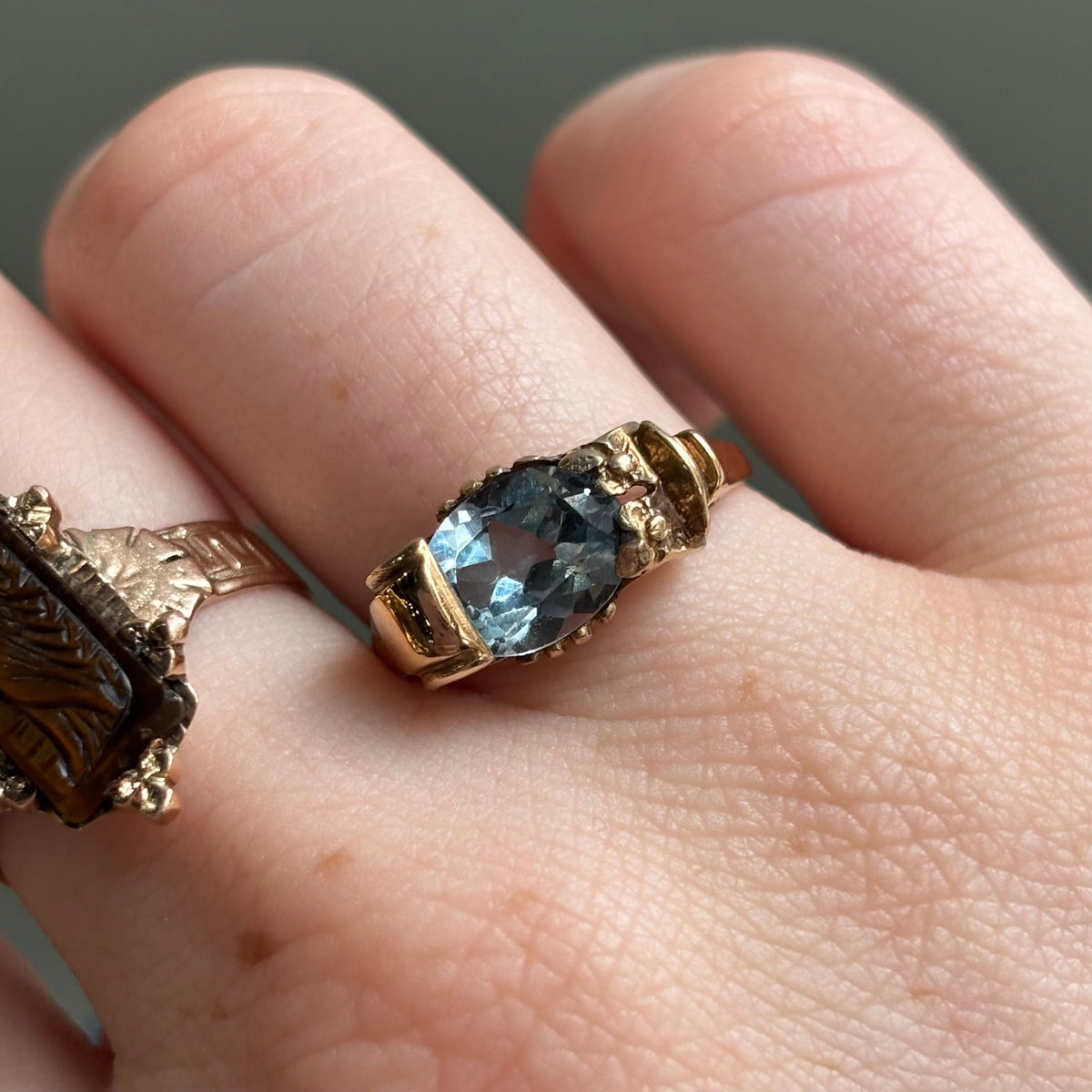 Victorian Aquamarine Ring | 14K Yellow Gold | Vintage