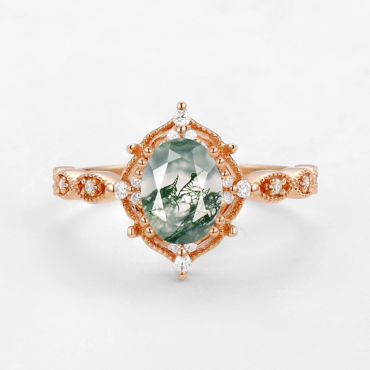 Charlotte’s Mistveil | 1.5CT Oval Opal Vintage Engagement Ring