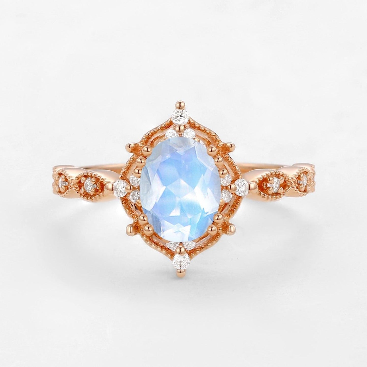 Charlotte’s Mistveil | 1.5CT Oval Opal Vintage Engagement Ring